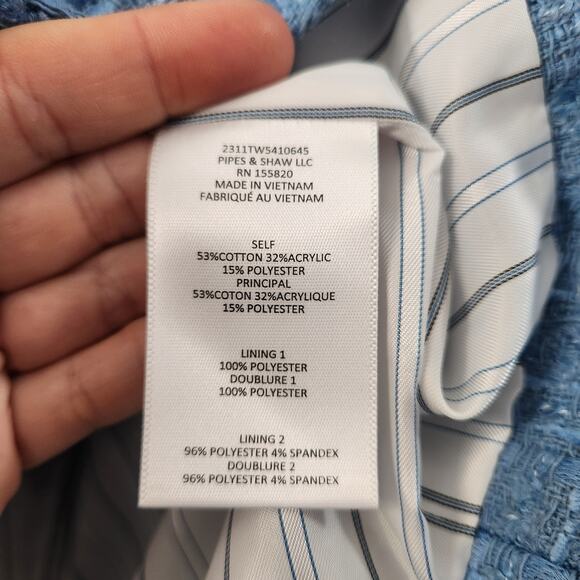 VERONICA BEARD Tweed Agni Dickey Jacket 0 Blue Quiet Luxury Classic Old Money - Picture 9 of 12